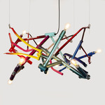 Bicycle Round Chandelier - Reclaimed / White