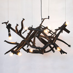 Bicycle Round Chandelier - Matte Black / Black