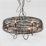 Spiral Nest Chandelier - Gloss Black / Black