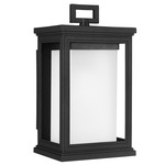 Roscoe Outdoor Wall Light - Textured Black / White Opal