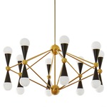 Caracas Sixteen Light Chandelier - Brass / White