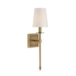 Monroe Wall Sconce - Warm Brass / White