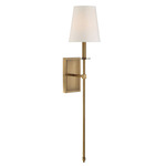 Monroe Wall Sconce - Warm Brass / White