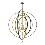 Luna Orb Chandelier - English Bronze / Antique Gold