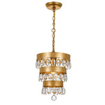 Perla Chandelier - Antique Gold / Crystal