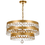 Perla Chandelier - Antique Gold / Crystal