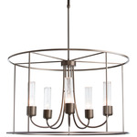 Portico Drum Outdoor Pendant - Coastal Bronze / Seeded Clear