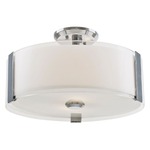 Zurich Semi Flush Ceiling Light - Chrome / Opal / Clear