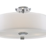 Zurich Semi Flush Ceiling Light - Chrome / Opal / Clear