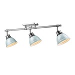 Duncan Semi Flush Track Light - Chrome / Seafoam
