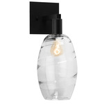 Ellisse Wall Sconce - Matte Black / Optic Clear