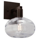 Coppa Wall Sconce - Flat Bronze / Optic Clear