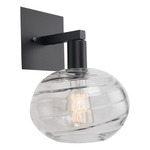 Coppa Wall Sconce - Matte Black / Optic Clear