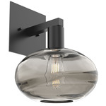Coppa Wall Sconce - Matte Black / Optic Smoke