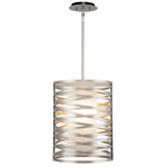 Tempest Large Pendant - Metallic Beige Silver / Frosted Glass