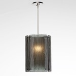 Textured Glass Oversized Pendant - Beige Silver / Smoke Granite