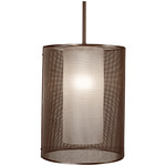 Uptown Mesh Oversized Pendant - Flat Bronze / Frosted