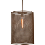 Uptown Mesh Oversized Pendant - Flat Bronze / No Glass