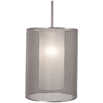 Uptown Mesh Oversized Pendant - Metallic Beige Silver / Frosted
