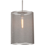 Uptown Mesh Oversized Pendant - Metallic Beige Silver / No Glass