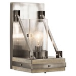 Colerne Wall Light - Classic Pewter / Clear Seeded