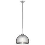 Tabot Dome Pendant - Polished Chrome / Smoke