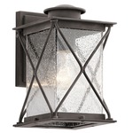 Argyle Outdoor Wall Light - Weathered Zinc / Clear Seeded