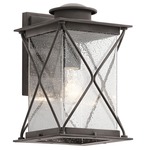 Argyle Outdoor Wall Light - Weathered Zinc / Clear Seeded