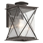 Argyle Outdoor Wall Light - Weathered Zinc / Clear Seeded