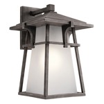 Beckett Outdoor Wall Light - Weathered Zinc / Etched Seedy