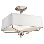 Arlo Semi Flush Ceiling Light - Classic Pewter / White