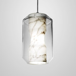 Chamber Pendant - Carrara Marble / Crystal