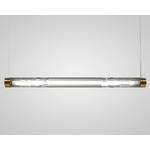 Crystal Tube Linear Pendant - Brushed Brass / Crystal