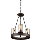 Menlo Park Chandelier - Oil Rubbed Bronze / Clear