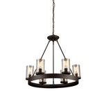 Menlo Park Chandelier - Oil Rubbed Bronze / Clear