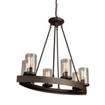 Menlo Park Chandelier - Oil Rubbed Bronze / Clear