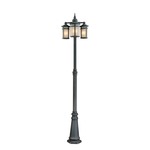 St. Moritz 3 Light Outdoor Post Light - Bronze / Linen