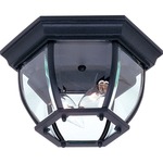 Classico Outdoor Ceiling Flush Light - Black / Clear