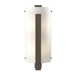 Forged Vertical Bar Wall Sconce - Bronze / White Art
