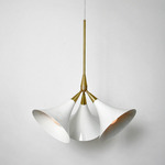 Datura Triplex Pendant - Gloss White / Satin Brass