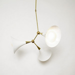 Datura Free Form Pendant - Gloss White / Satin Brass