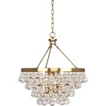 Bling Convertible Chandelier - Antique Brass / Crystal