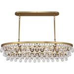 Bling Oval Chandelier - Antique Brass / Crystal