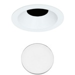 Element 3 Inch Round Flanged Bevel Lensed Shower Trim - White / Lensed