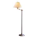 Simple Lines Swing Arm Floor Lamp - Natural Iron / Natural Anna