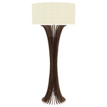 Stecche Di Legno Curved Floor Lamp - Walnut / White