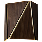 Calx Wall Sconce - Brushed Brass / Dark Stained Walnut