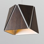 Calx LED Pendant - Brushed Aluminum / Dark Stained Walnut