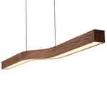 Camur Linear Pendant - Walnut / Frosted