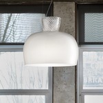 Akemi Pendant - Chrome / White